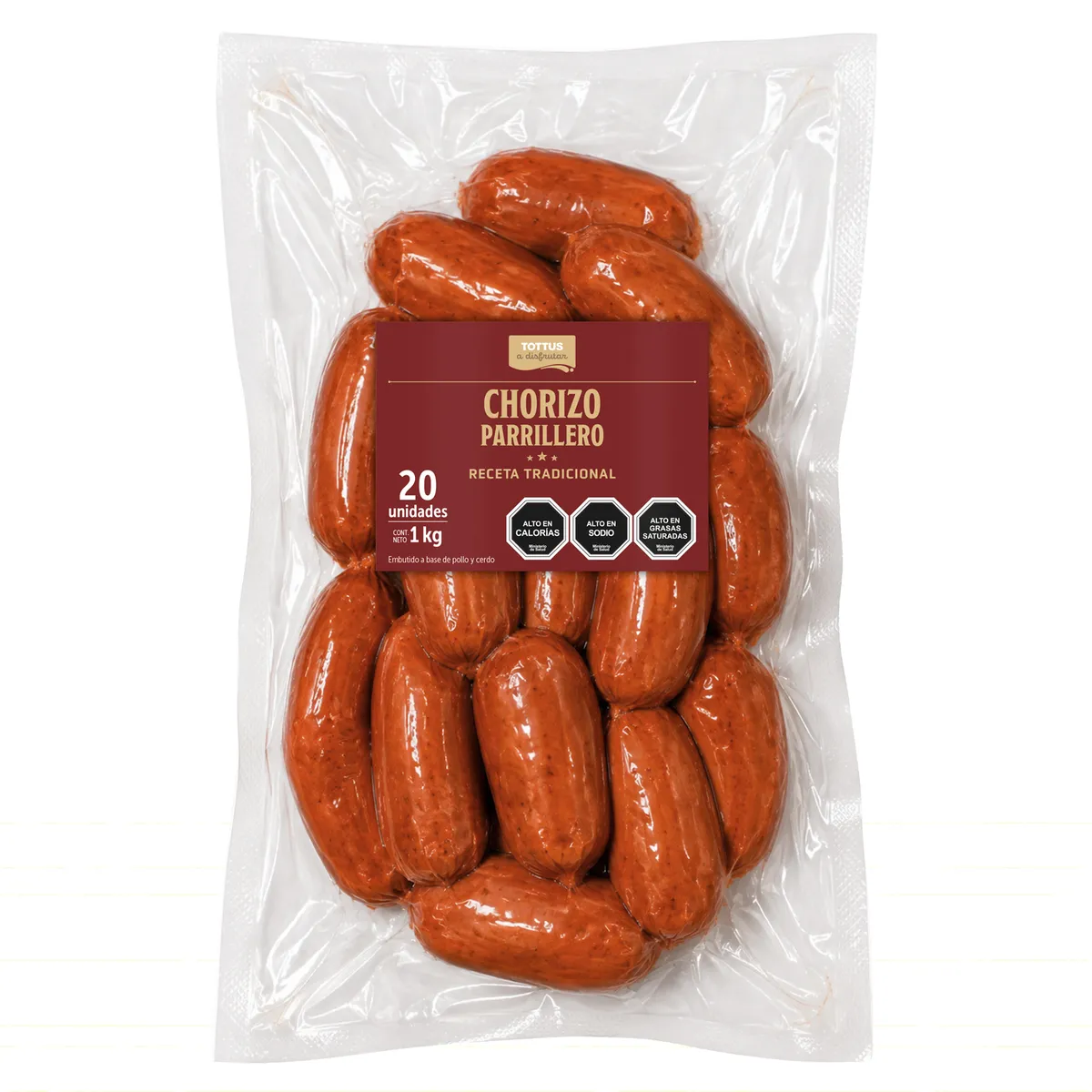 TOTTUS - Chorizo Parrillero Receta Tradicional Tottus 1 kg