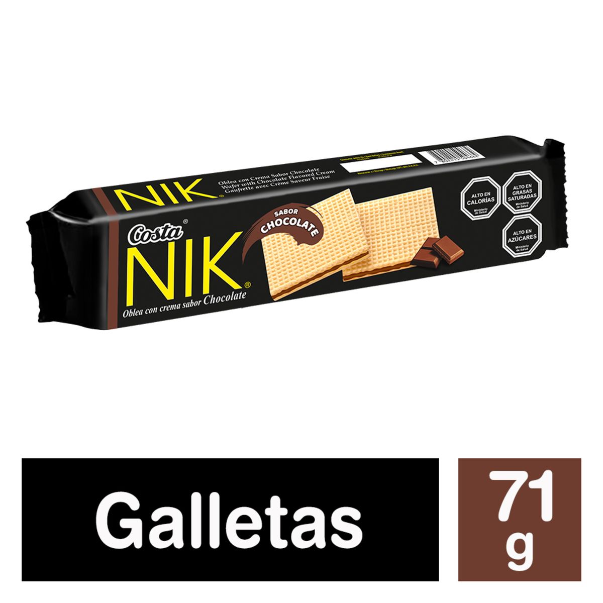 COSTA - Galleta Oblea Nik Sabor Chocolate 71 gr