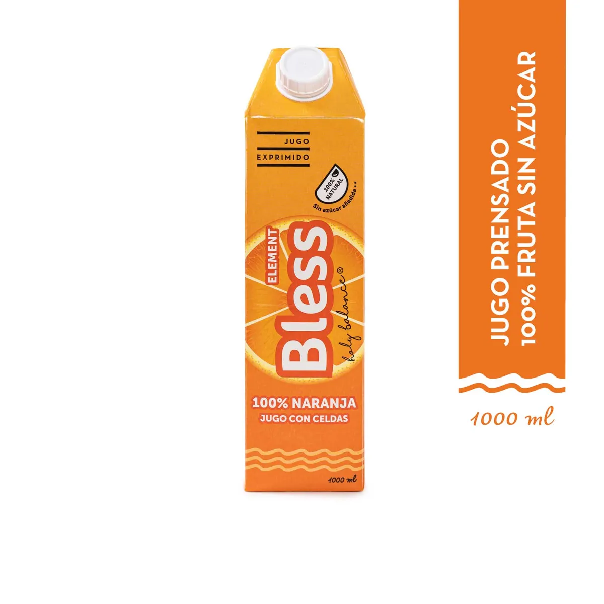 BLESS - Jugo Prensado Bless Element Sabor Naranja 1 lt