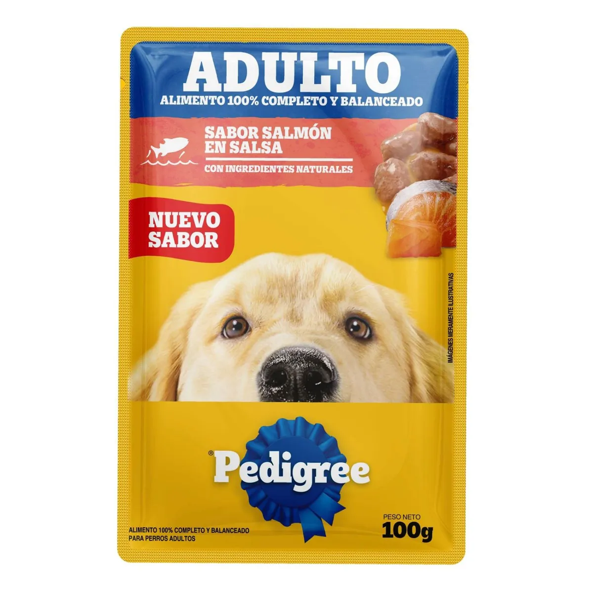 PEDIGREE - Pouch Alimento Húmedo para Perros Sabor Salmón Pedigree 100 gr