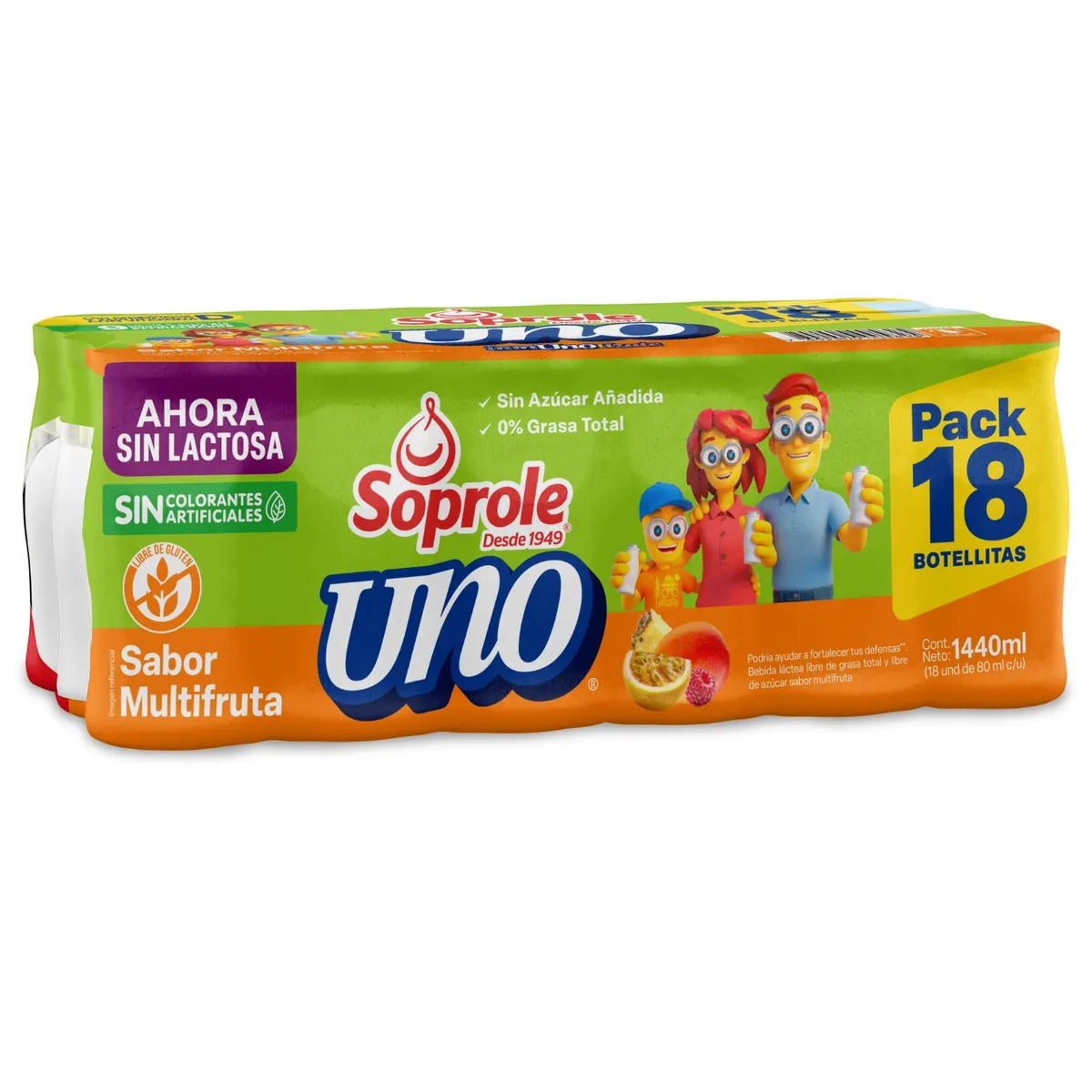 SOPROLE - Pack Probiótico Sabor Multifruta Soprole 18 x 80 ml