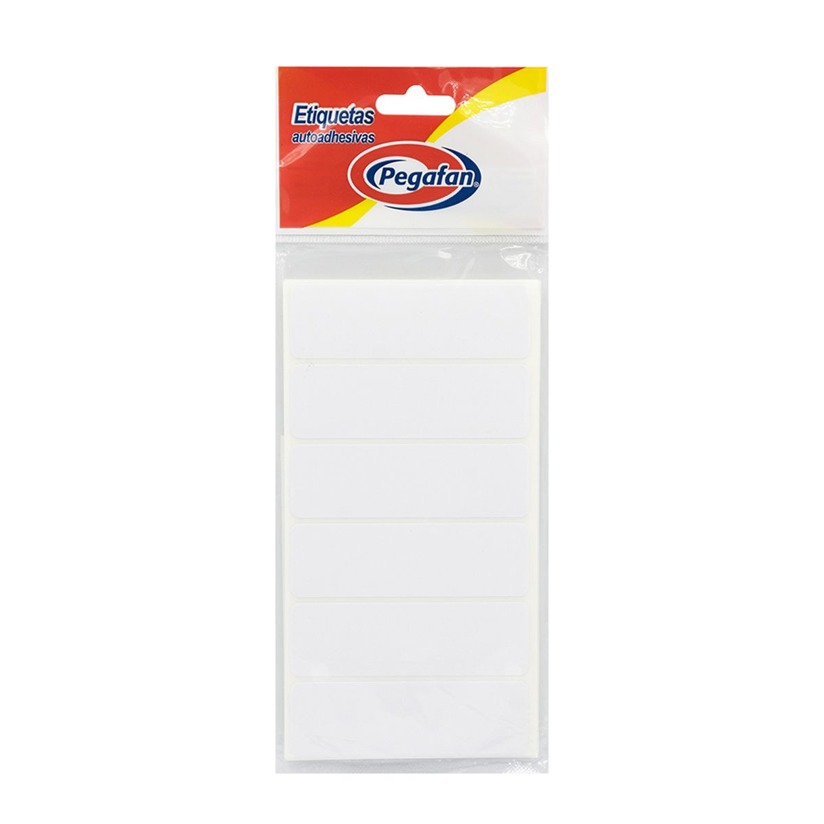 PEGAFAN - Etiquetas Pegafan Rectangulares Blancas 23.5 x 76mm Bolsa 100 Und