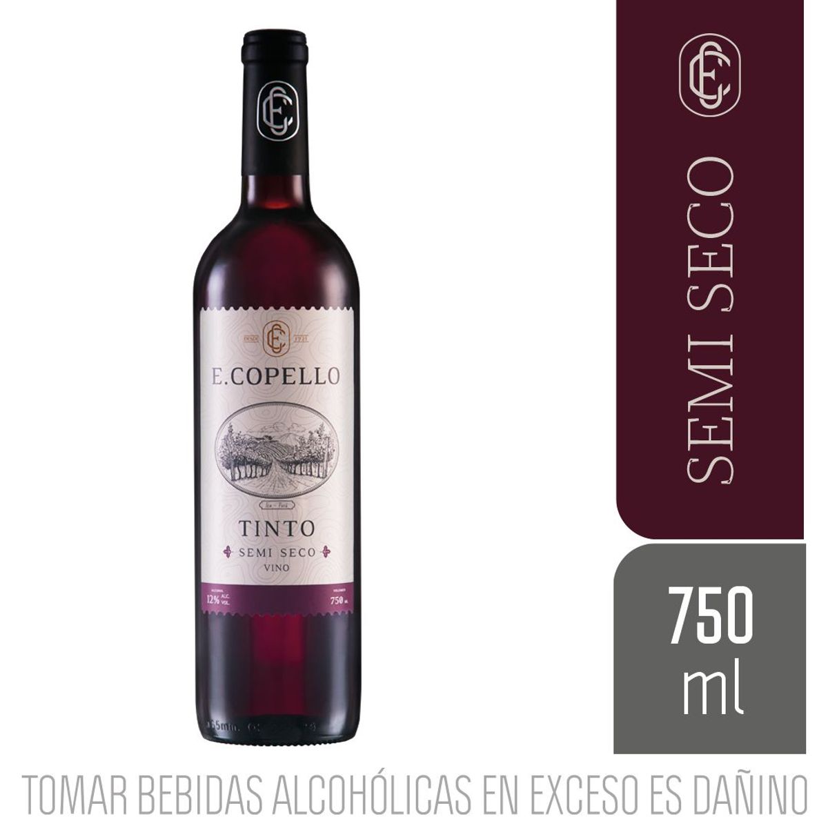 E.COPELLO - Vino E.Copello Tinto Semiseco Botella 750 mL