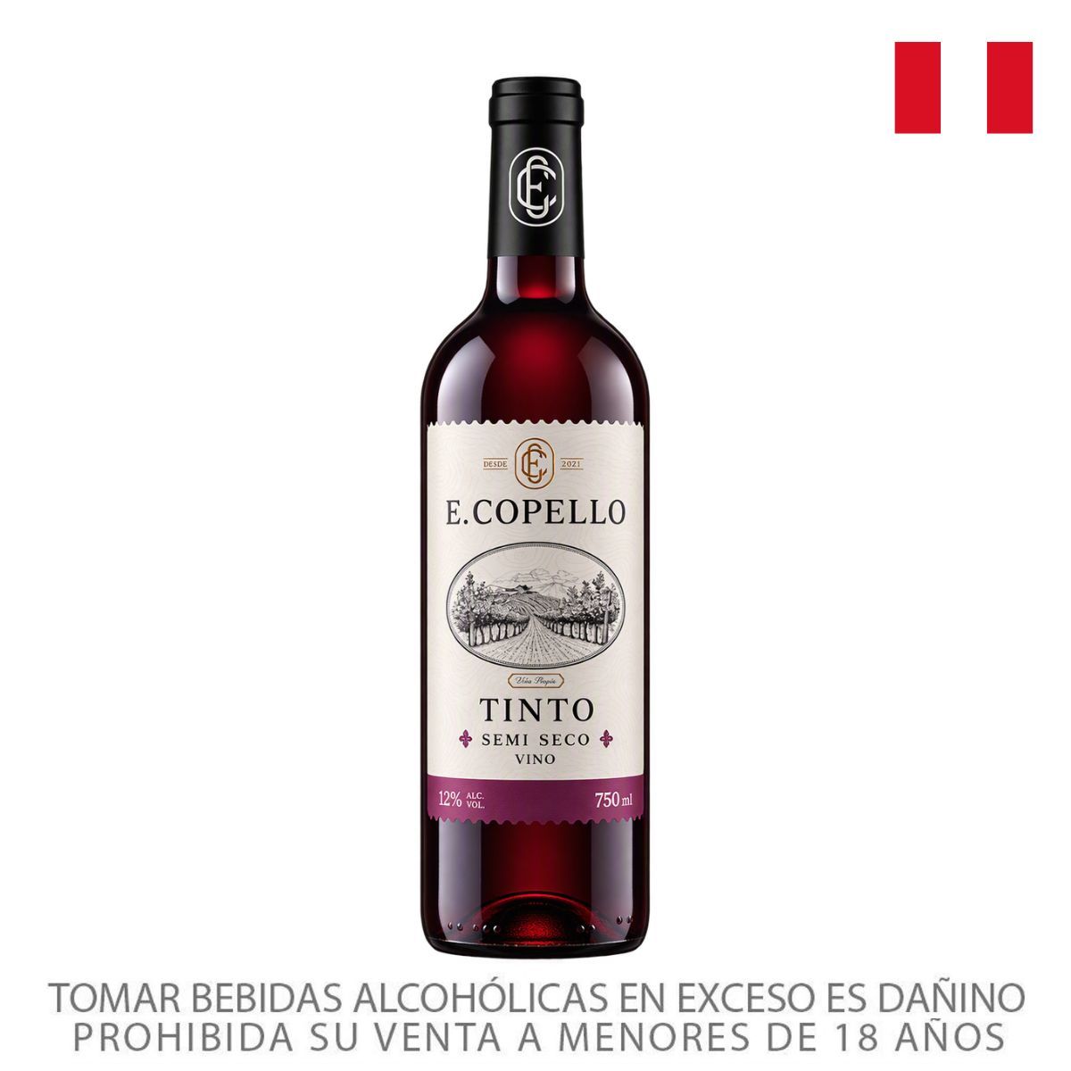 E.COPELLO - Vino E.Copello Tinto Semiseco Botella 750 mL