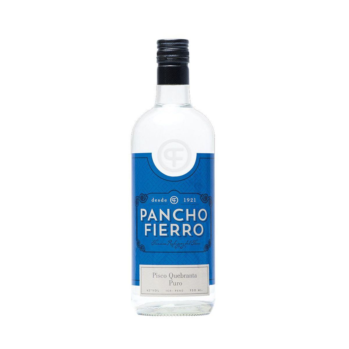 PANCHO FIERRO - Pisco Pancho Fierro Puro Botella 750 mL