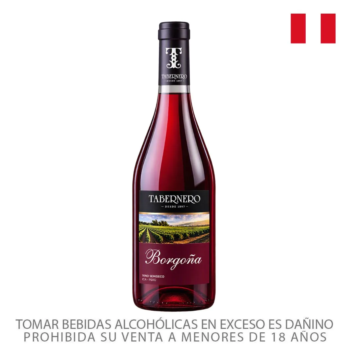 TABERNERO - Vino Borgoña Semi Seco Tabernero Botella 750 mL