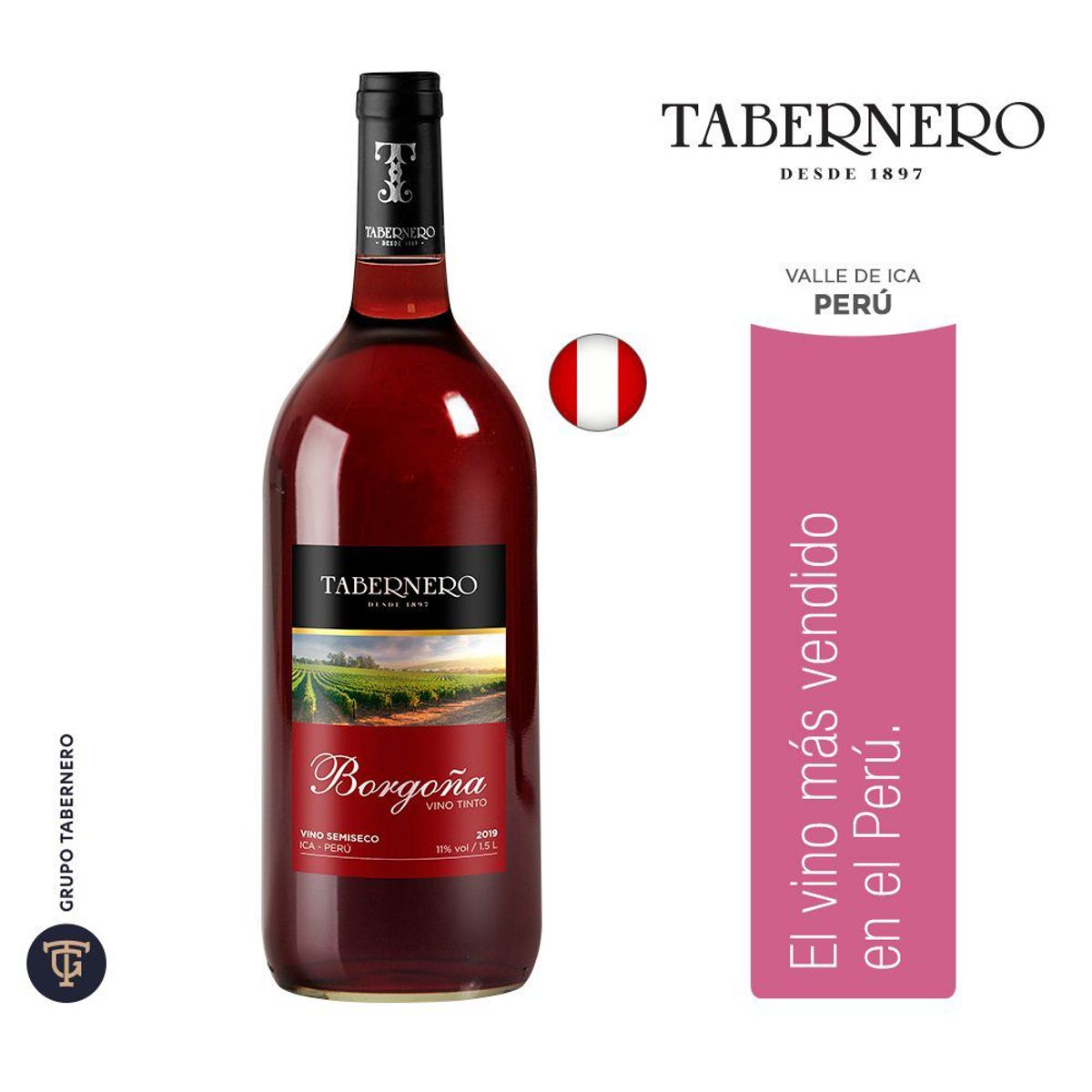 TABERNERO - Vino Borgoña Tabernero Botella 1.5 L
