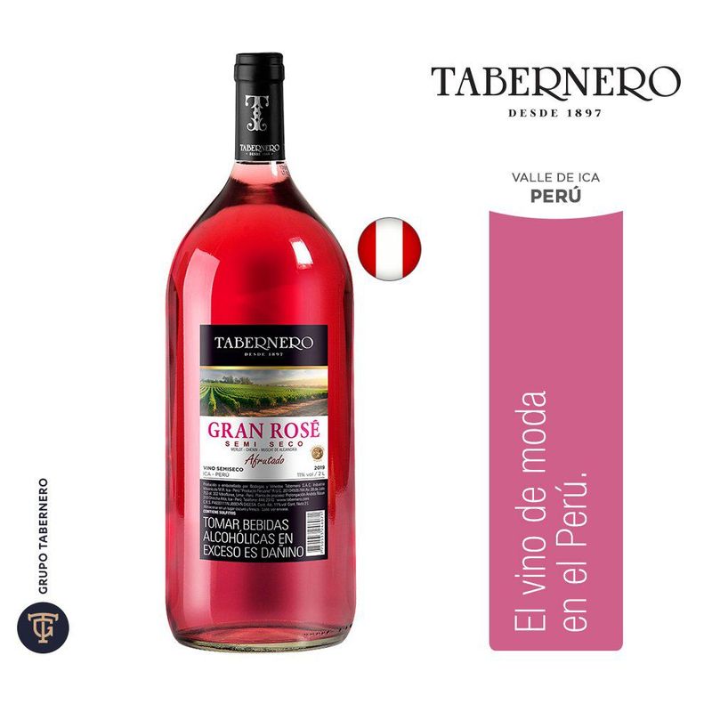TABERNERO - Vino Tabernero Rose Botella 2 L