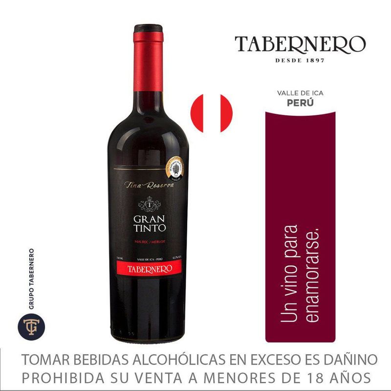 TABERNERO - Vino Tabernero Tinto Fina Reserva Botella 750 mL