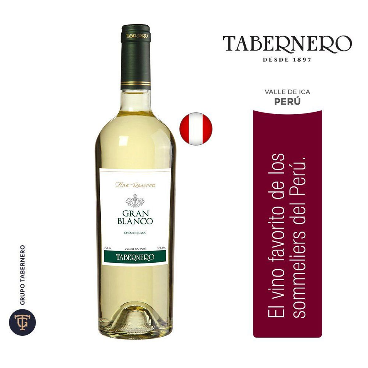TABERNERO - Vino Tabernero Gran Blanco Fina Reserva Botella 750 mL