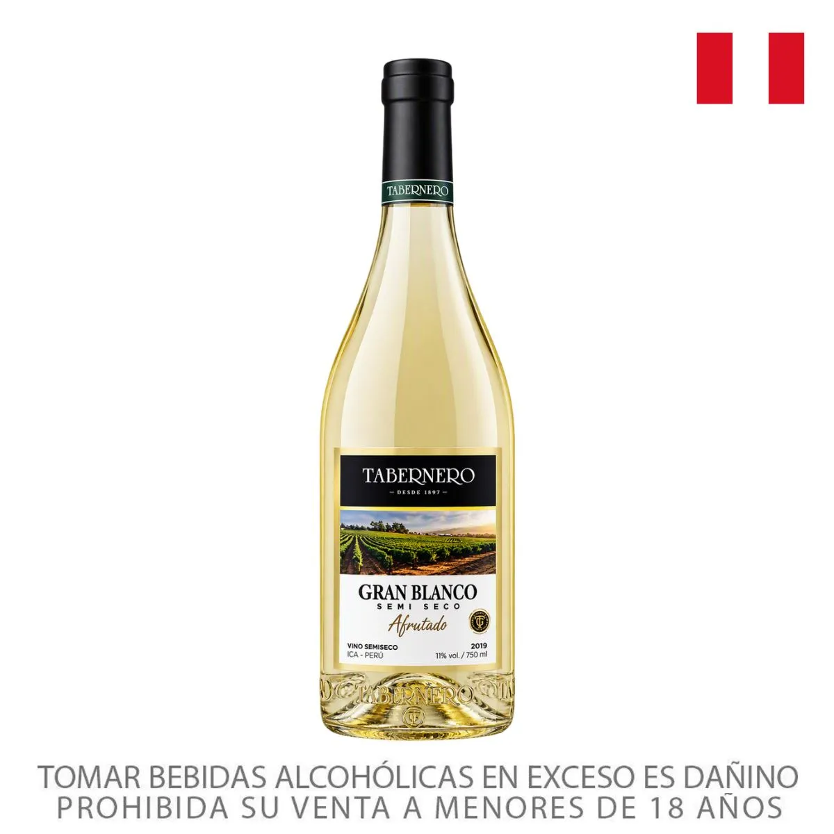 TABERNERO - Vino Blanco Tabernero Semi Seco Botella 750 mL