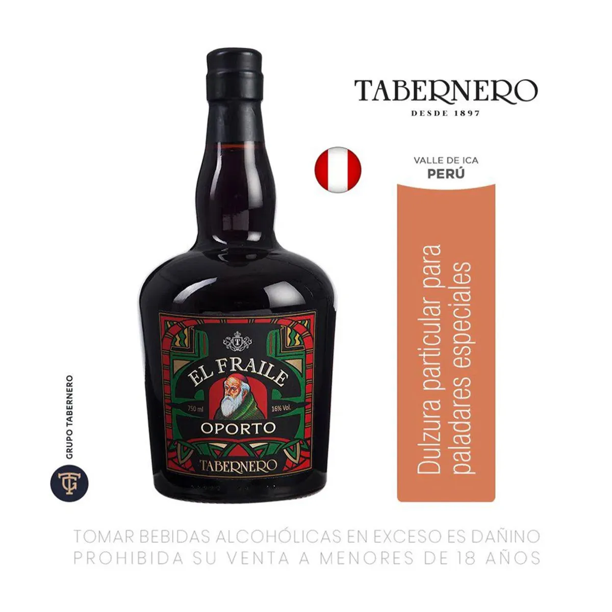 TABERNERO - Vino Tabernero El Fraile Oporto Botella 750 mL