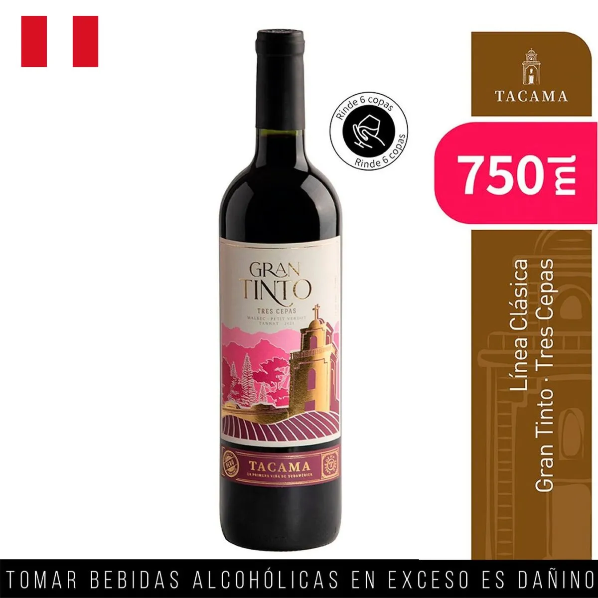 TACAMA - Vino Gran Tinto Tacama Botella 750 mL