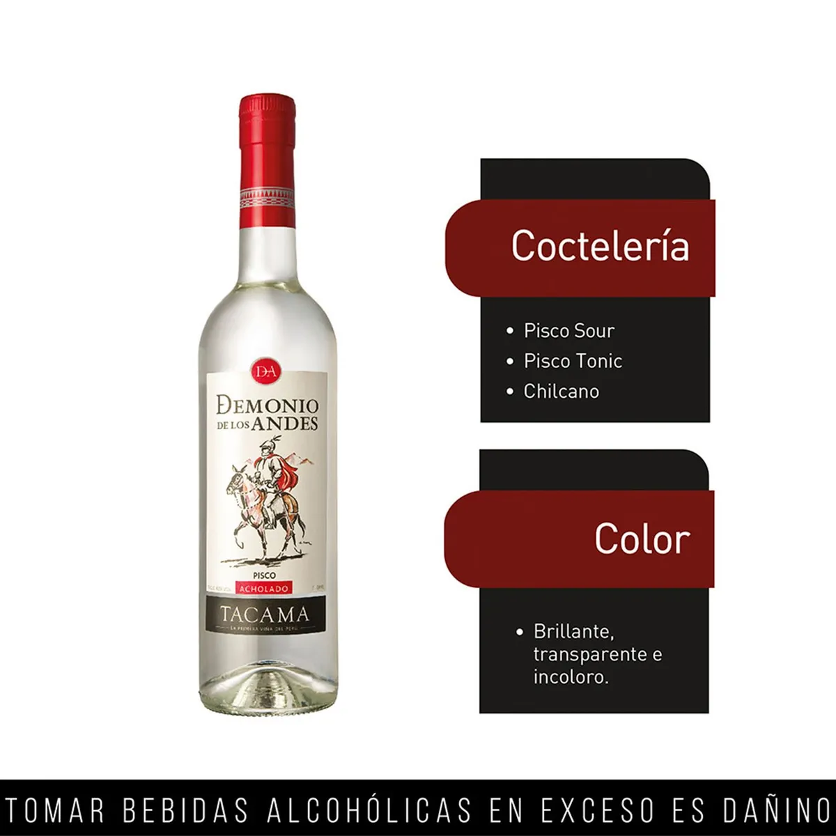 TACAMA - Pisco Acholado Demonio de los Andes Tacama Botella 700 mL