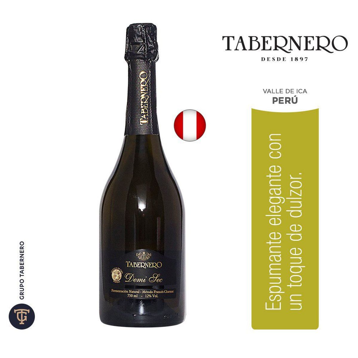 TABERNERO - Espumante Tabernero Demi Sec Botella 750 mL