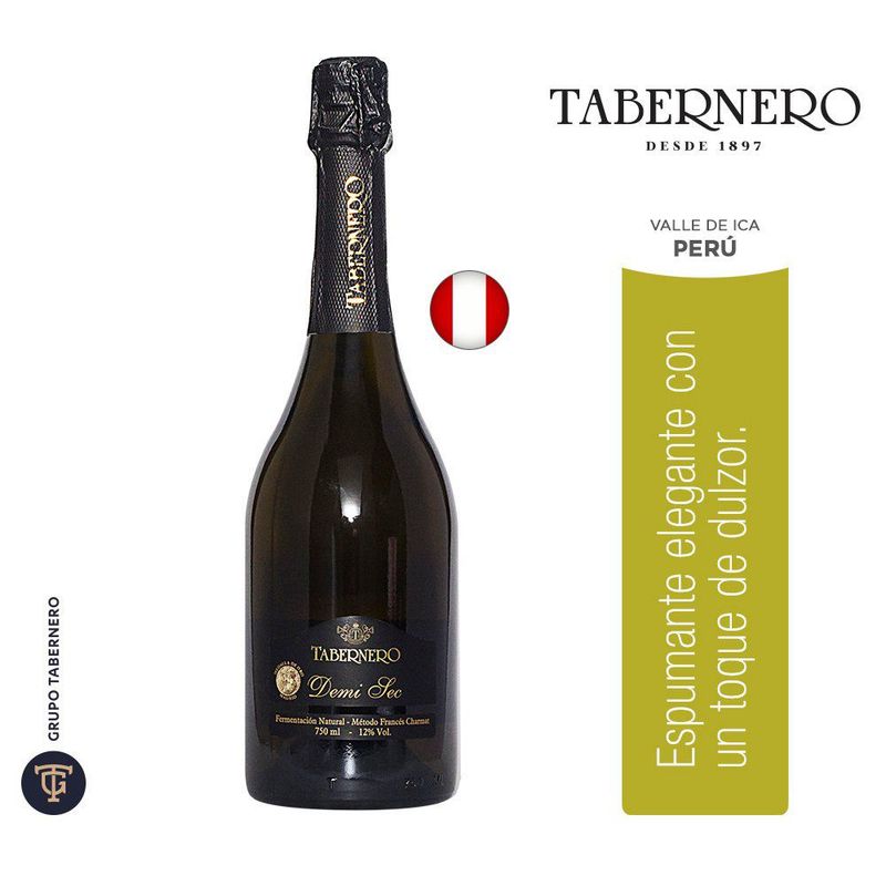 TABERNERO - Espumante Tabernero Semi Seco Botella 750 mL