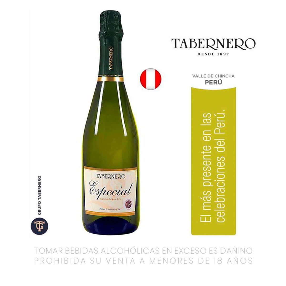 TABERNERO - Espumante Tabernero Demi Sec Botella 750 mL