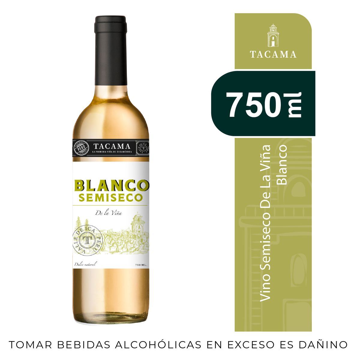 TACAMA - Vino Tacama Blanco Semi Seco Botella 750 mL