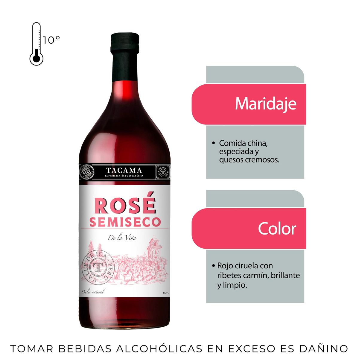 TACAMA - Vino Tacama Rosé Semi Seco Botella 2 L