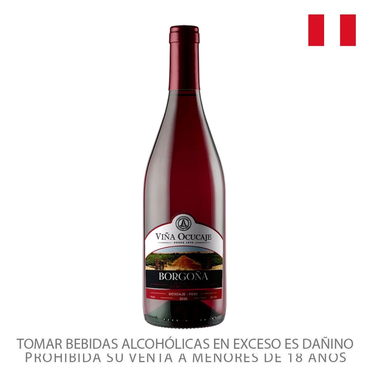 OCUCAJE - Vino Ocucaje Borgoña Semi Seco Botella 750 mL