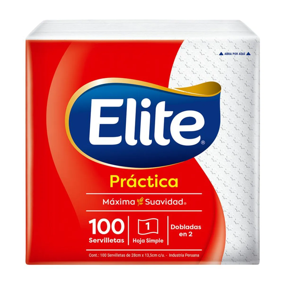 ELITE - Servilletas Elite Práctica Doblada en 2 Empaque 100 Und