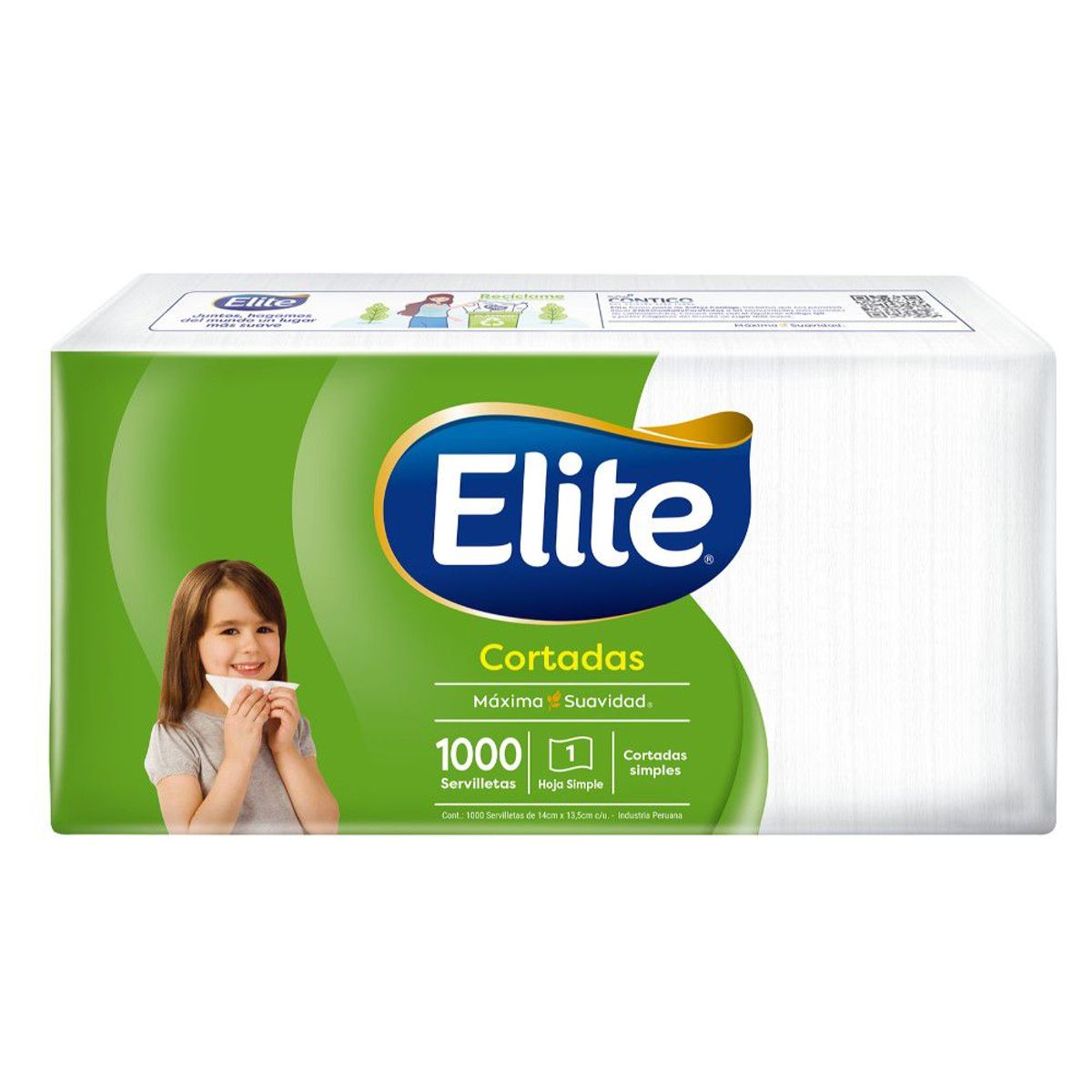 ELITE - Servilletas Elite Cortada Simple Empaque 1000 Und