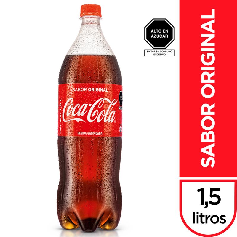 COCA COLA - Gaseosa Coca Cola Sabor Original Botella 1.5 L