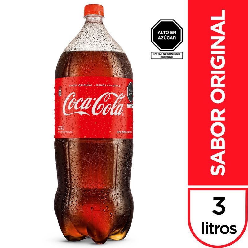 COCA COLA - Gaseosa Coca Cola Botella 3 L