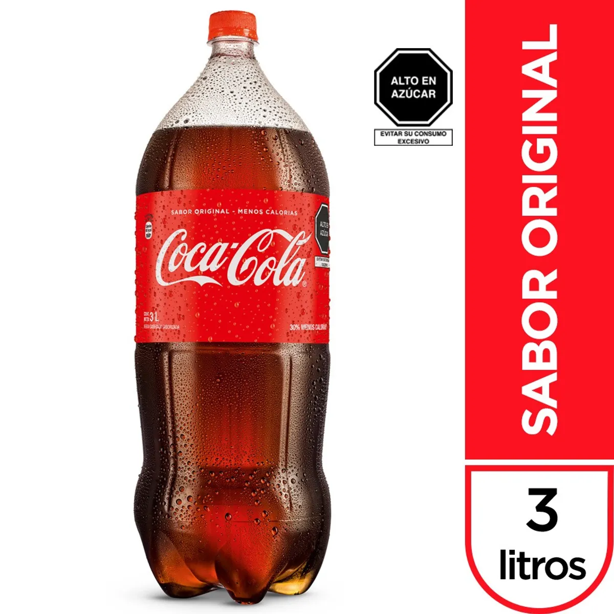 COCA COLA - Gaseosa Coca Cola Botella 3 L