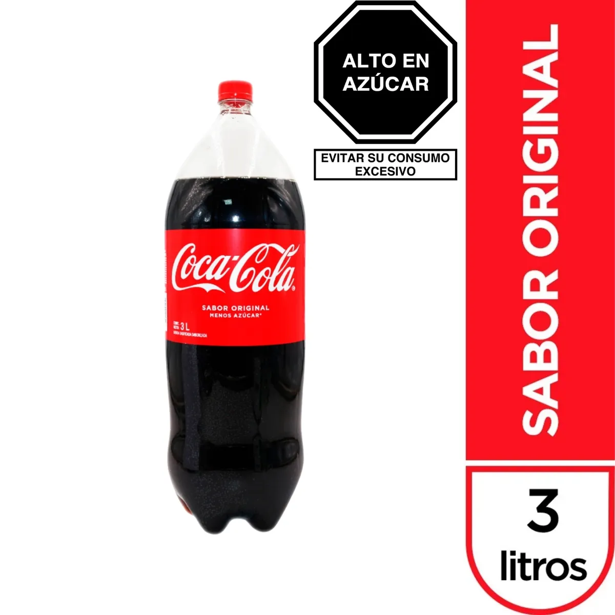 COCA COLA - Gaseosa Coca Cola Botella 3 L