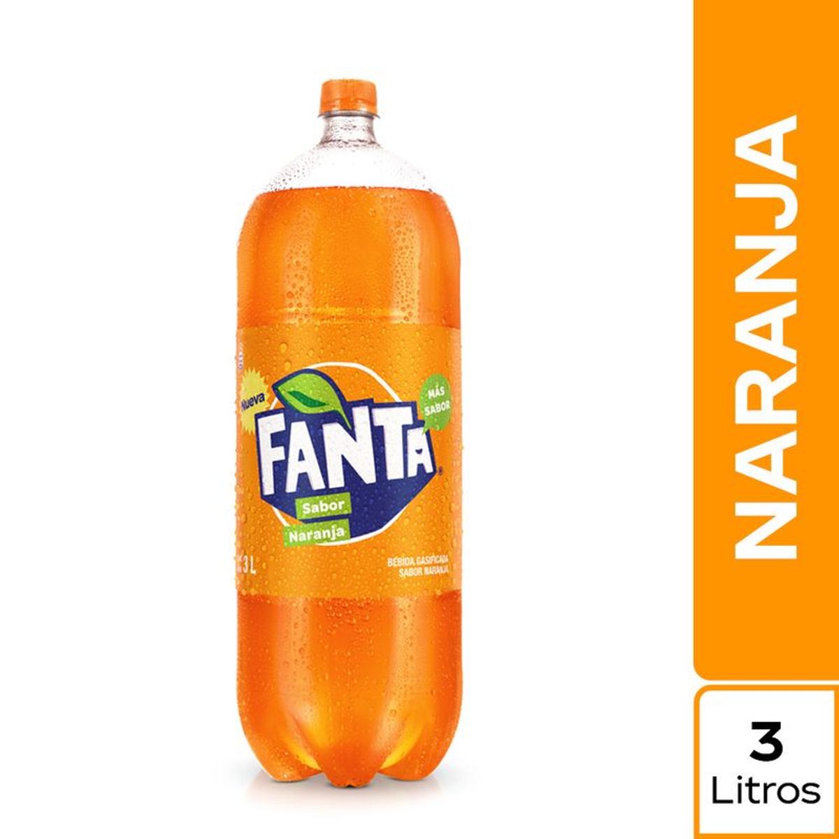 FANTA - Gaseosa Fanta Naranja Botella 3 L