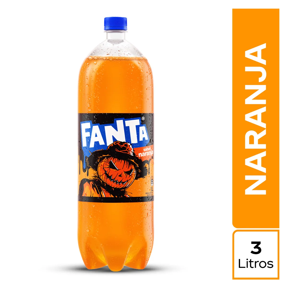 FANTA - Gaseosa Fanta Naranja Botella 3 L