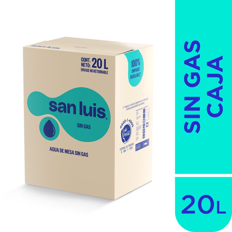 SAN LUIS - Agua Mineral sin gas San Luis 20 L