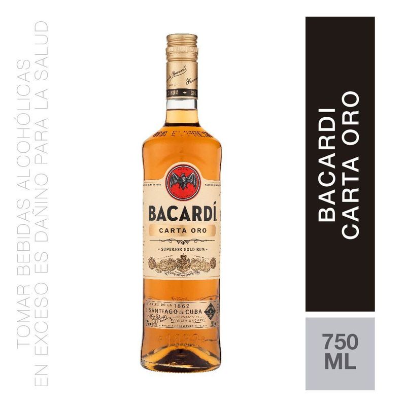 BACARDI - Ron Dorado Bacardí Botella 750 mL