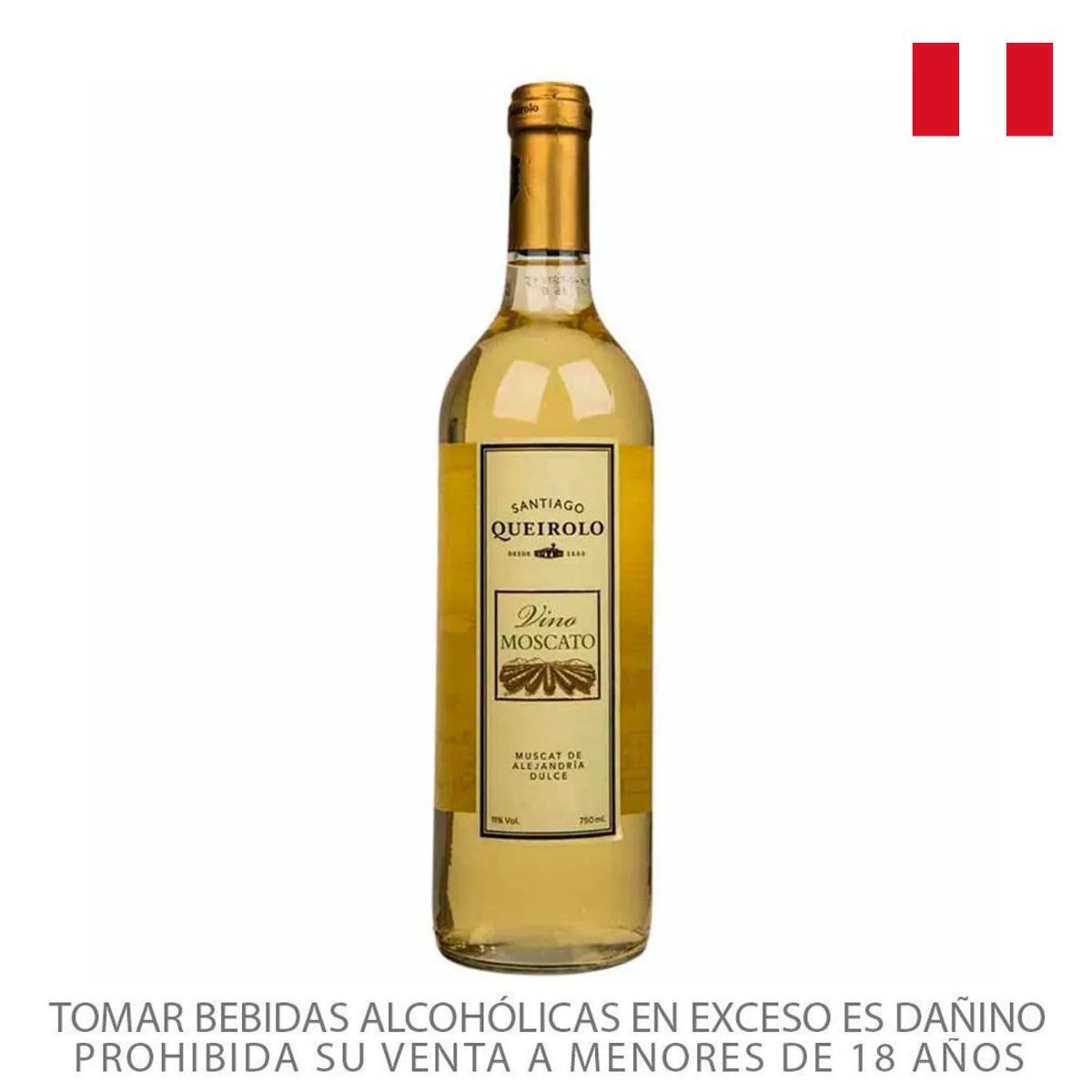 SANTIAGO QUEIROLO - Vino Moscat Santiago Queirolo Botella 750 mL