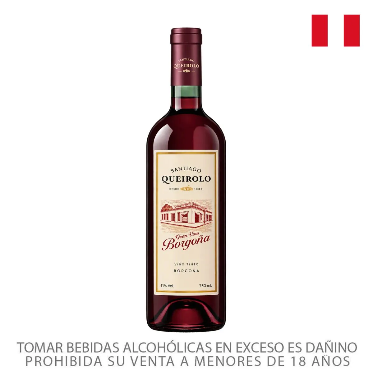 SANTIAGO QUEIROLO - Vino Borgoña Santiago Queirolo Botella 750 mL