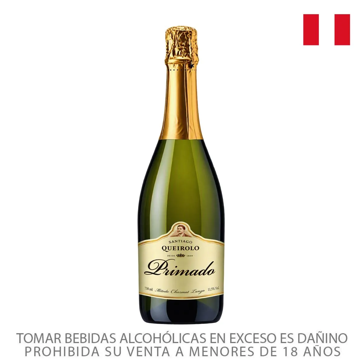 SANTIAGO QUEIROLO - Espumante Primado Santiago Queirolo Botella 750 mL
