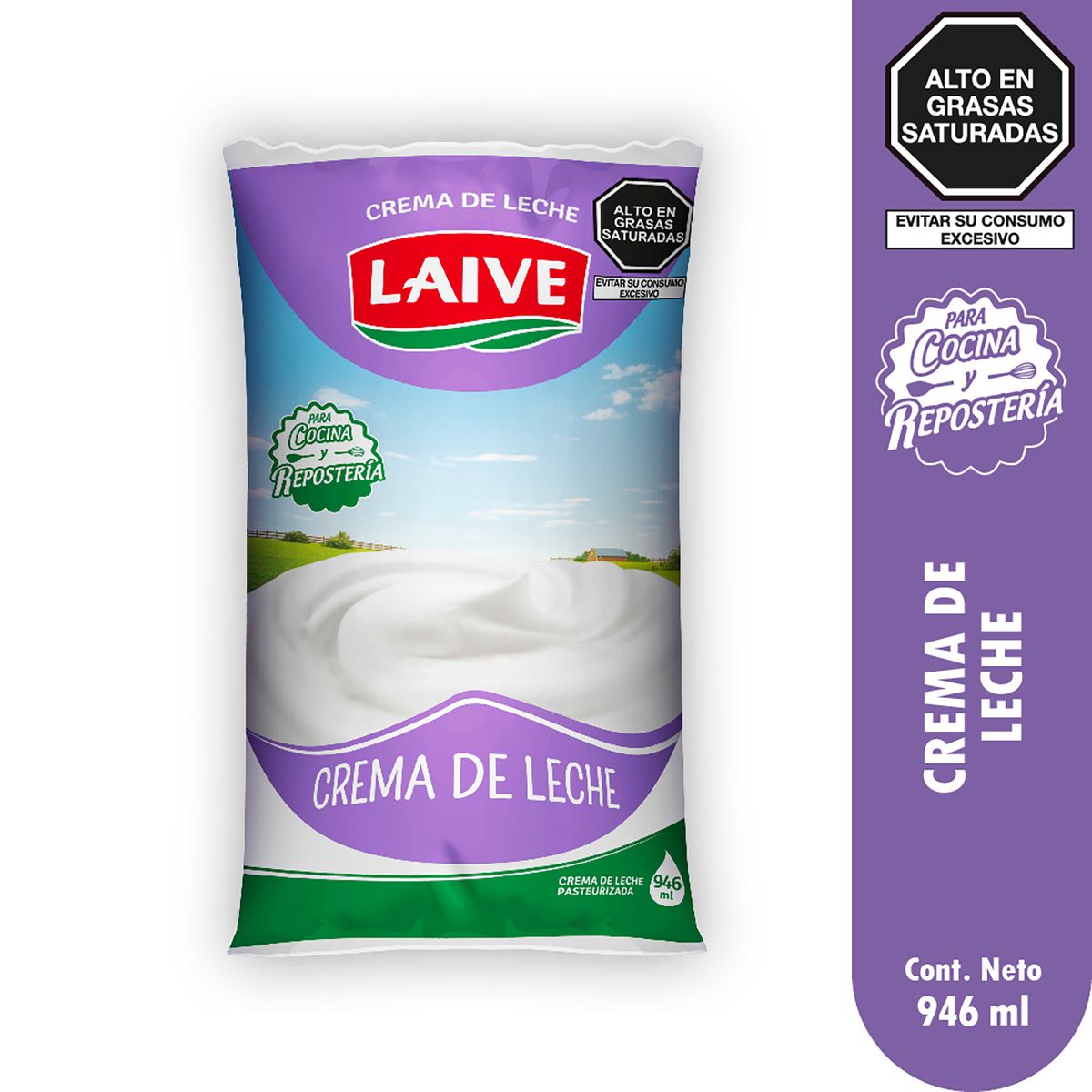 LAIVE - Crema de Leche Laive Bolsa 946 mL