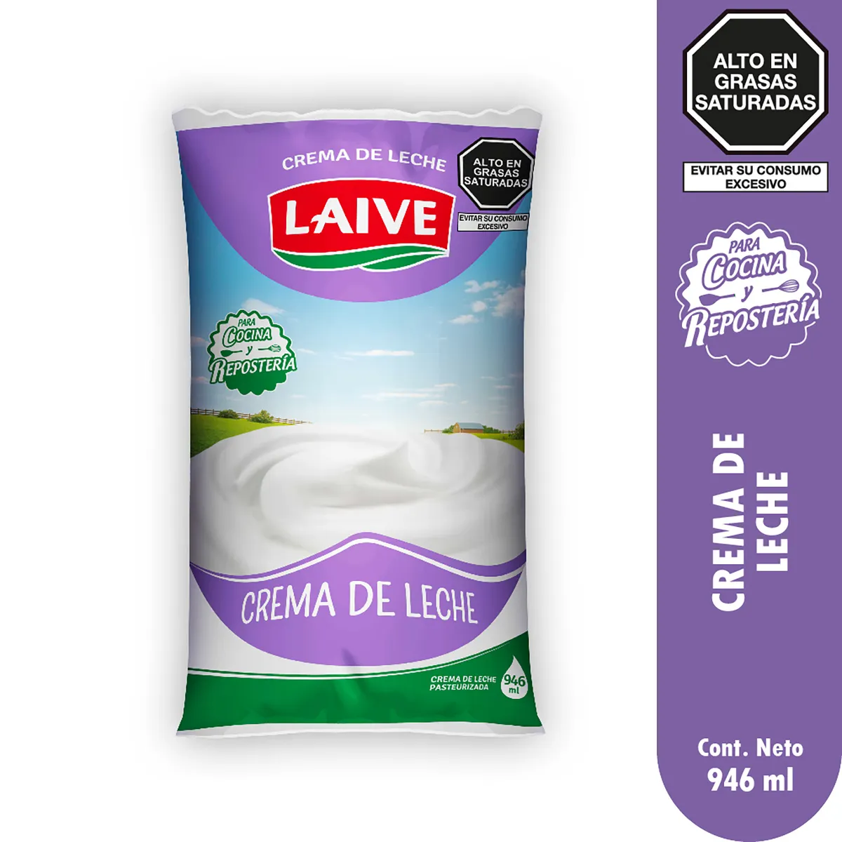 LAIVE - Crema de Leche Laive Bolsa 946 mL