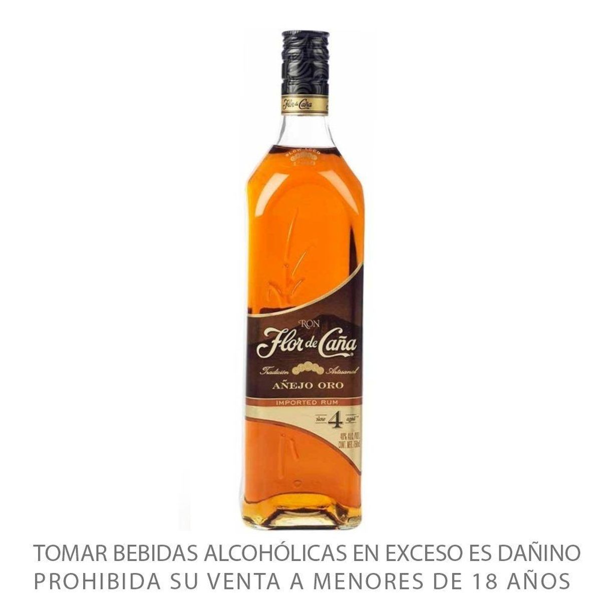 FLOR DE CAÑA - Ron Flor de Caña 4 Años Botella 750 mL