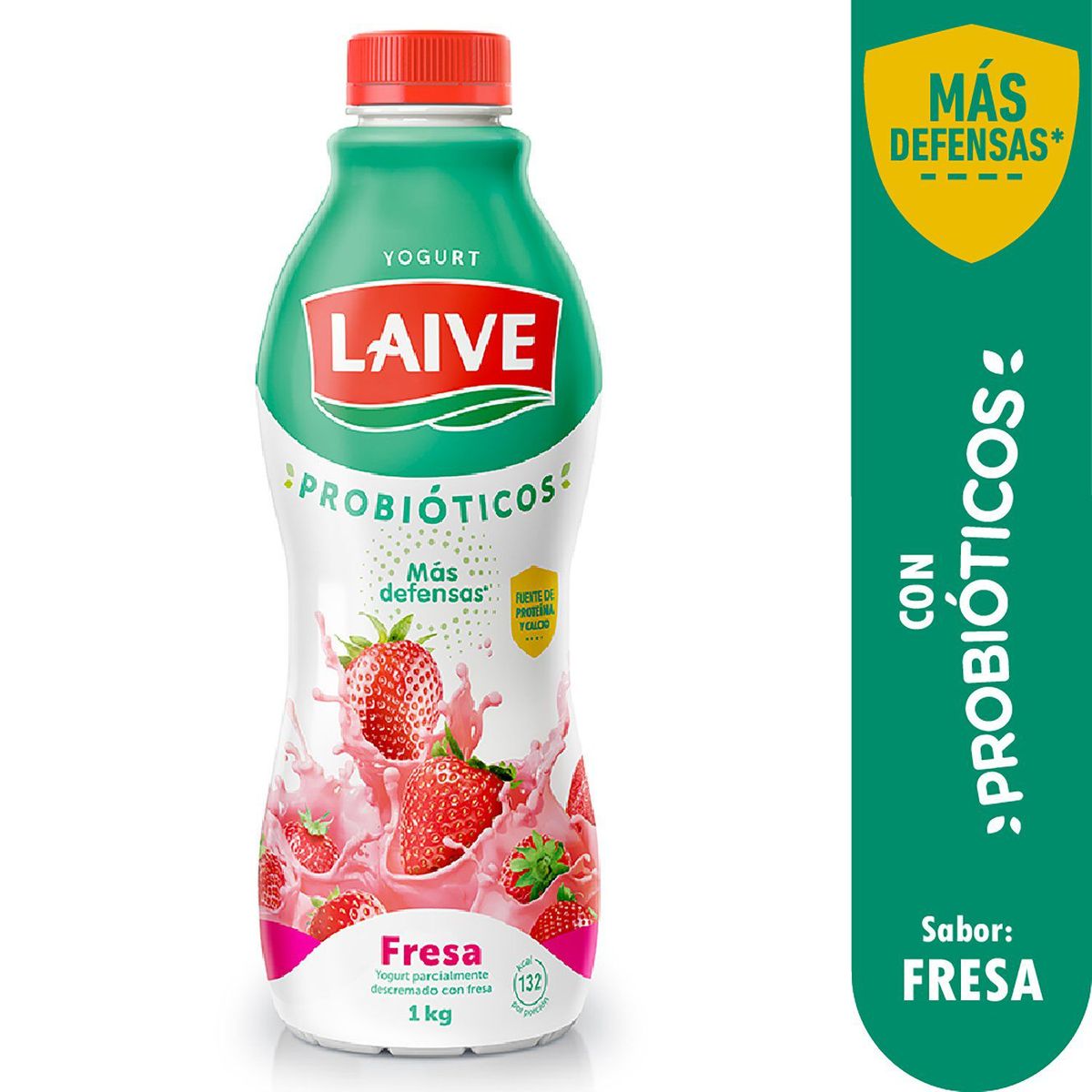 LAIVE - Yogurt Laive Probiótico Fresa Botella 1 Kg