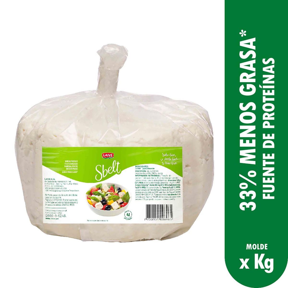 LAIVE - Queso Fresco Laive Sbelt x Kg