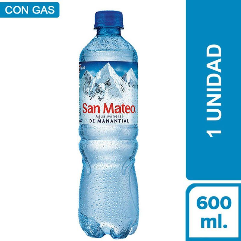 SAN MATEO - Agua Mineral San Mateo Con Gas Botella 600 mL