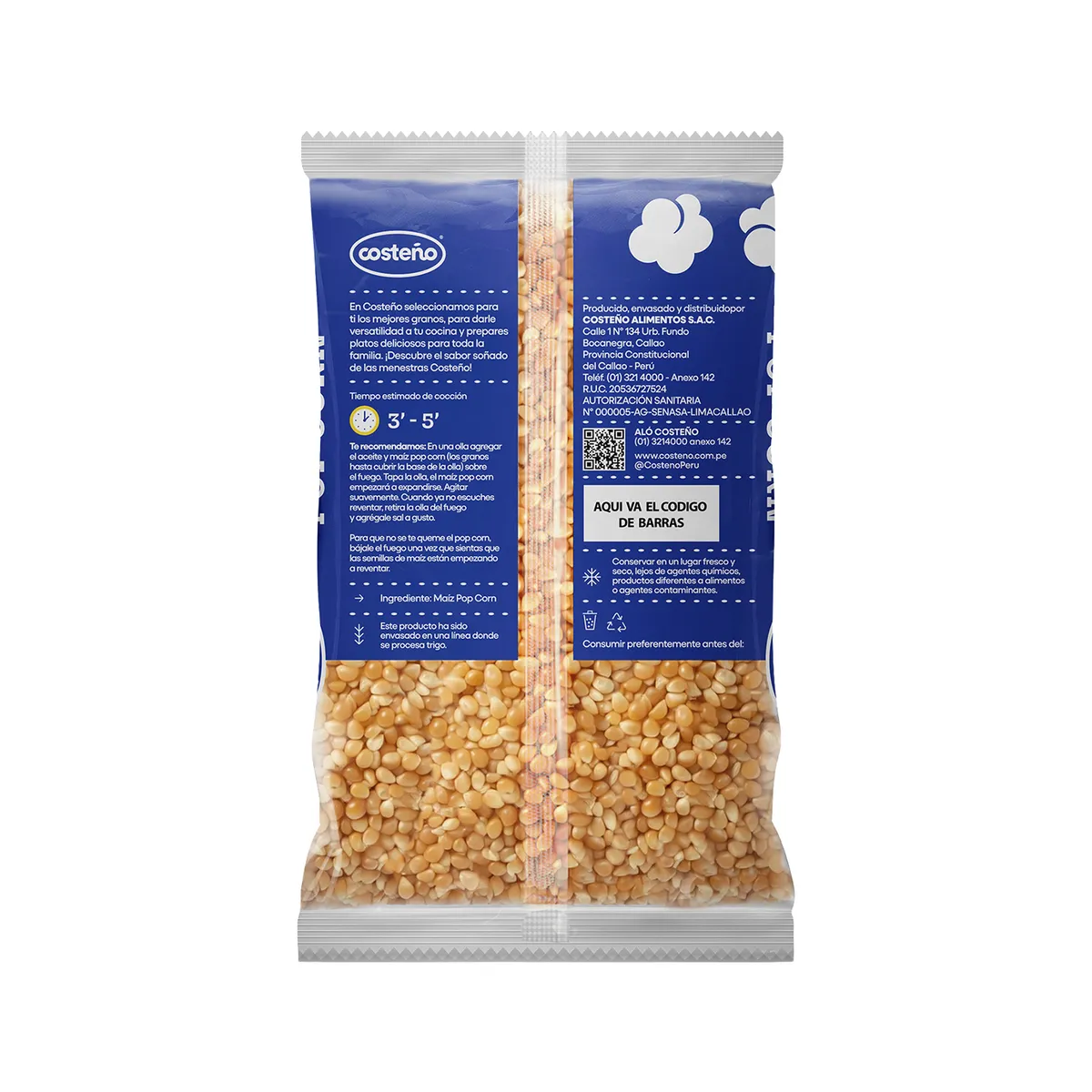 COSTENO - Maíz Pop Corn Menestra Costeño Bolsa 500 g