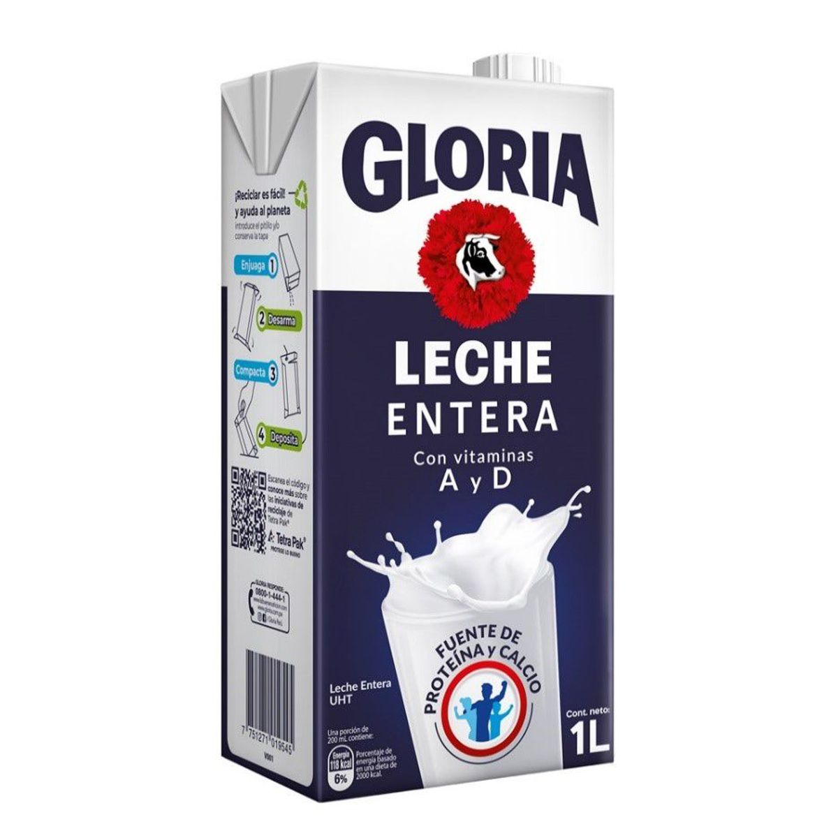 GLORIA - Leche Fresca UHT Entera Gloria Caja 1 L