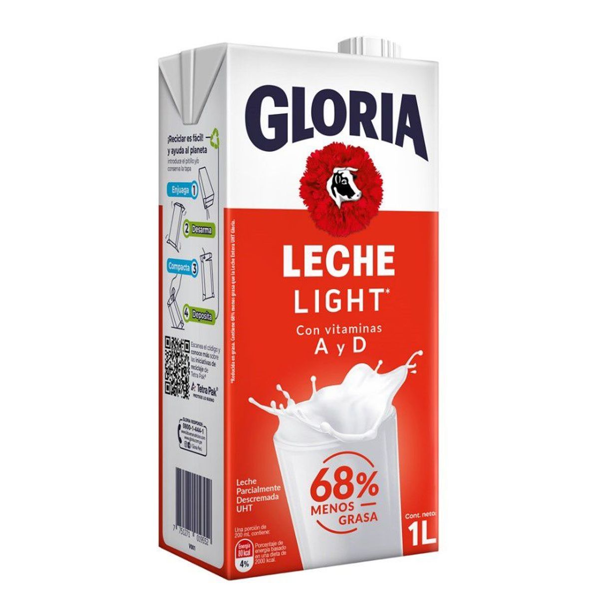 GLORIA - Leche UHT Light Gloria Caja 1 L