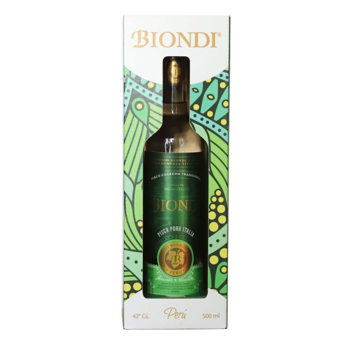 BIONDI - Pisco Puro Italia Biondi Botella 500 mL
