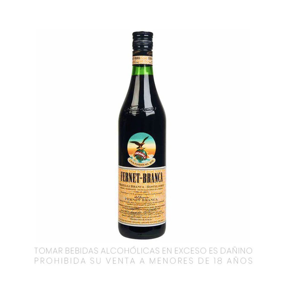 FERNET - Licor Fernet Amargo Aroma a Menta Botella 750 mL