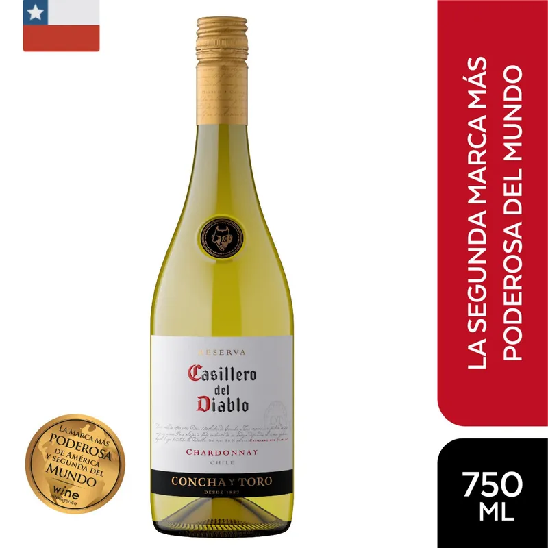 CASILLERO DEL DIABLO - Vino Casillero del Diablo Chardonnay Botella 750 mL