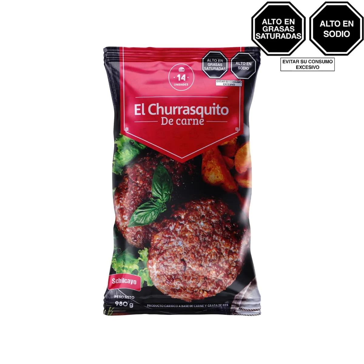 EL CHURRASQUITO - Hamburguesa El Churrasquito de Carne Schilcayo Empaque 14 Und